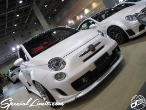 Osaka Auto Messe 2014 Car & Customize Motor Show Intex Custom FIAT 500 Wide Body LAGUNA NIGUEL Matte White